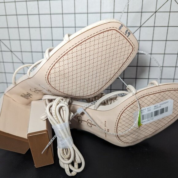 NEW Womens Jessica Simpson Size 8M Oversized Heeled Sandals Strappy LaceUp White - Picture 7 of 7